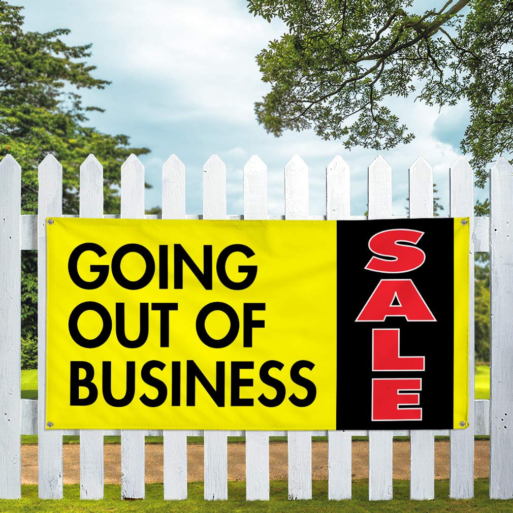 60x144 Inches Heavy Duty Vinyl Banner - Weatherproof, Industrial Strength with 10 Grommets (Yellow) | Perfect for Business Closures, Yard Sales & Outdoor Advertising | Multiple Sizes Available