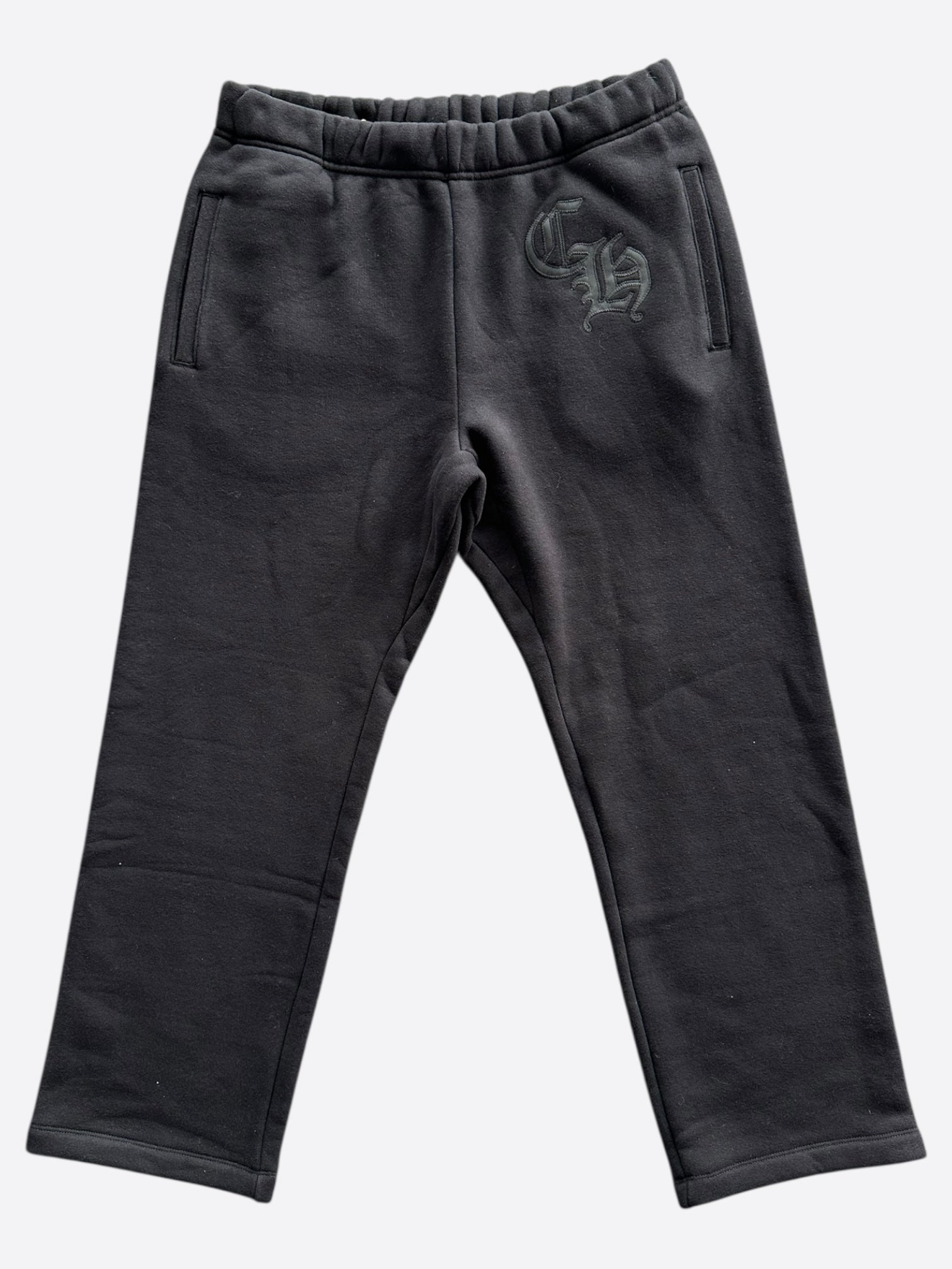 Chrome Hearts Black CH Logo Embroidered Sweatpants for Men | Luxury Streetwear Sweatpants | Comfortable Lounge Pants for Casual Wear & Gym