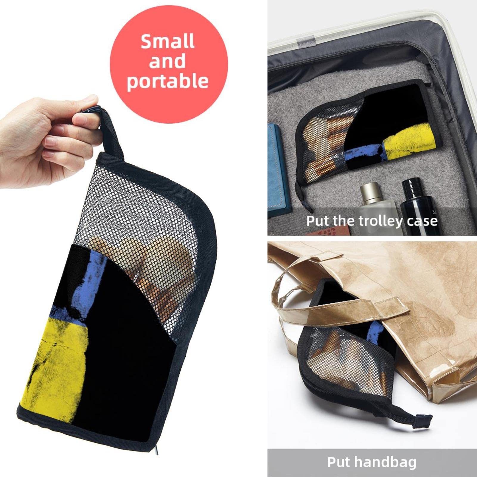 12-Piece Makeup Brush Organizer Bag with Ukrainian Flag Design - Portable Travel Cosmetic Brush Holder Case for Professional Makeup Artists & Beauty Enthusiasts - Perfect for Travel, Home Storage & Salon Use