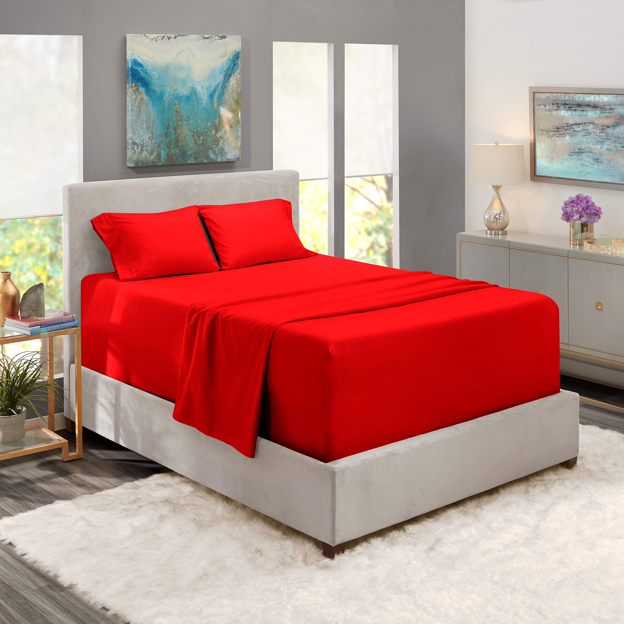 Luxury 100% Cotton 800 Thread Count Twin Size Sheet Set - 4 Piece Hotel Quality Bedding with 15