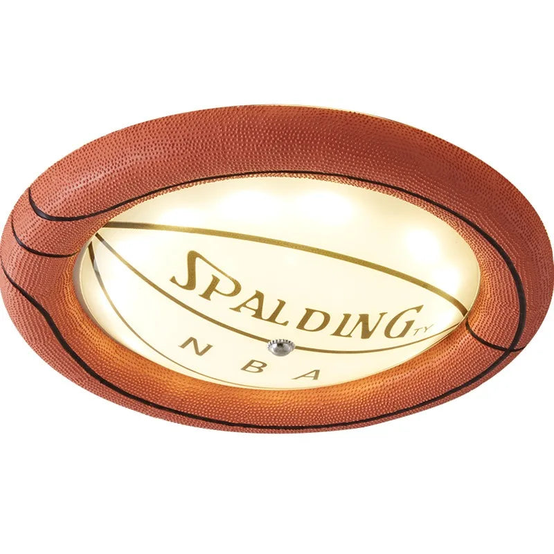 Spalding NBA Basketball Ceiling Light for Kids Room - LED Night Light for Boys Bedroom, Nursery Decor, Sports Fan Gift