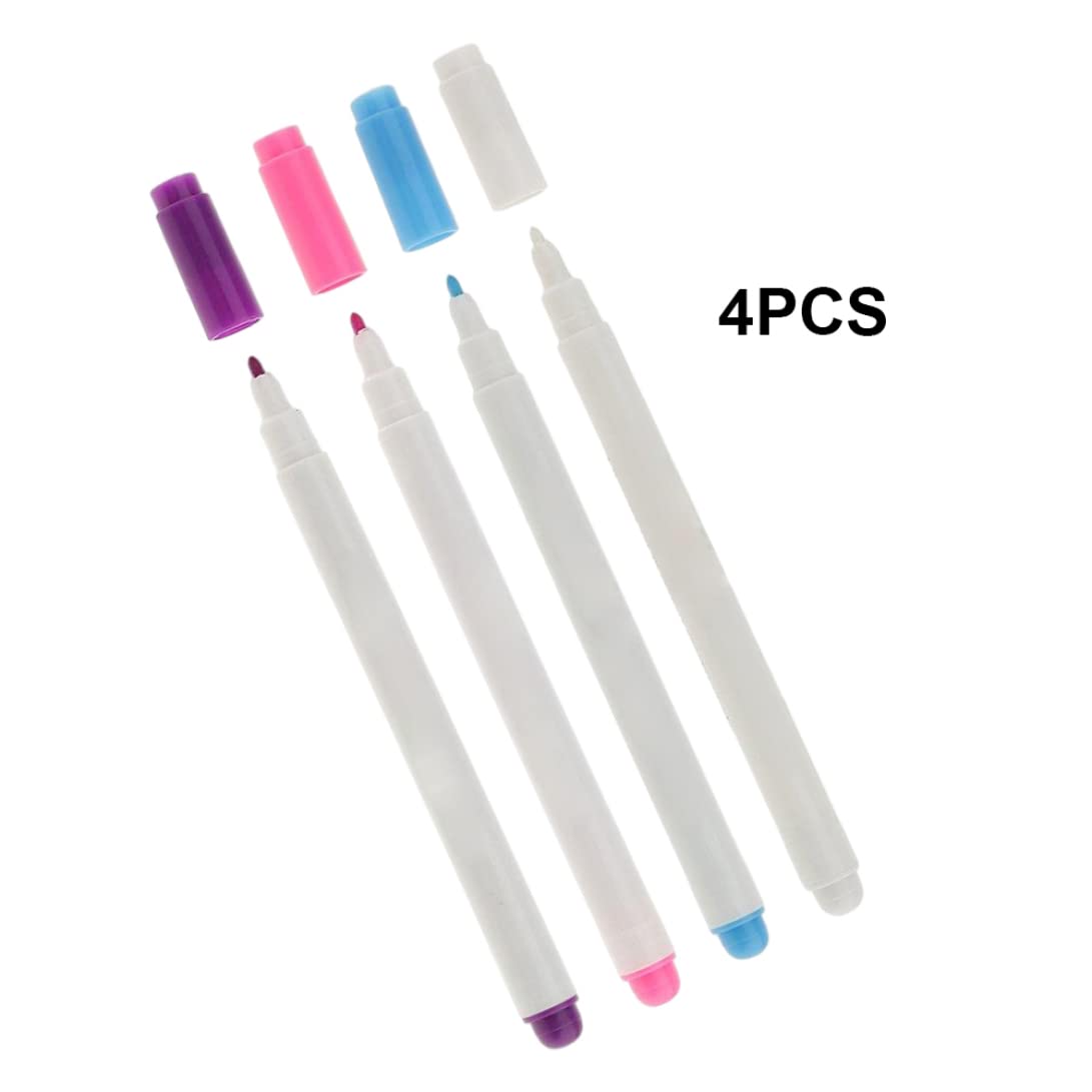 Fine Tip Water Erasable Whiteboard Markers - 4 Pack Fabric & Liquid Soluble Markers for Whiteboards, Fabric, Glass - Ideal for Office, Classroom & Craft Projects