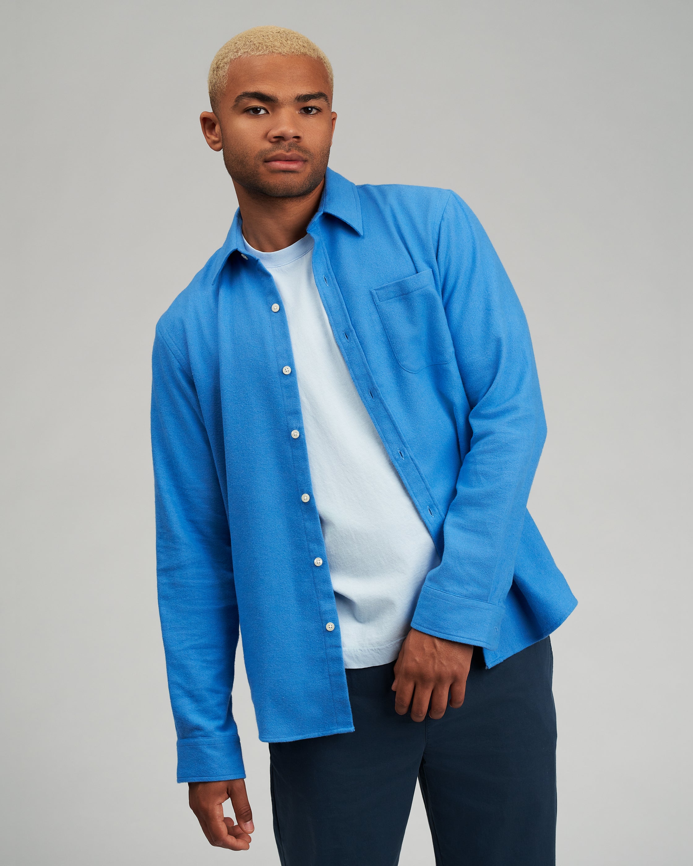 Premium Organic Cotton Flannel Shirt for Men - Soft Cloudy Grey Plaid - Perfect for Casual Wear, Outdoor Adventures & Cozy Fall Days