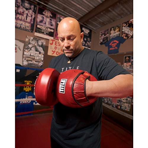 Title Boxing Blood Red Leather Punch Mitts - Premium Training Mitts for Boxing, MMA & Kickboxing - Perfect for Sparring, Pad Work & Fitness Training