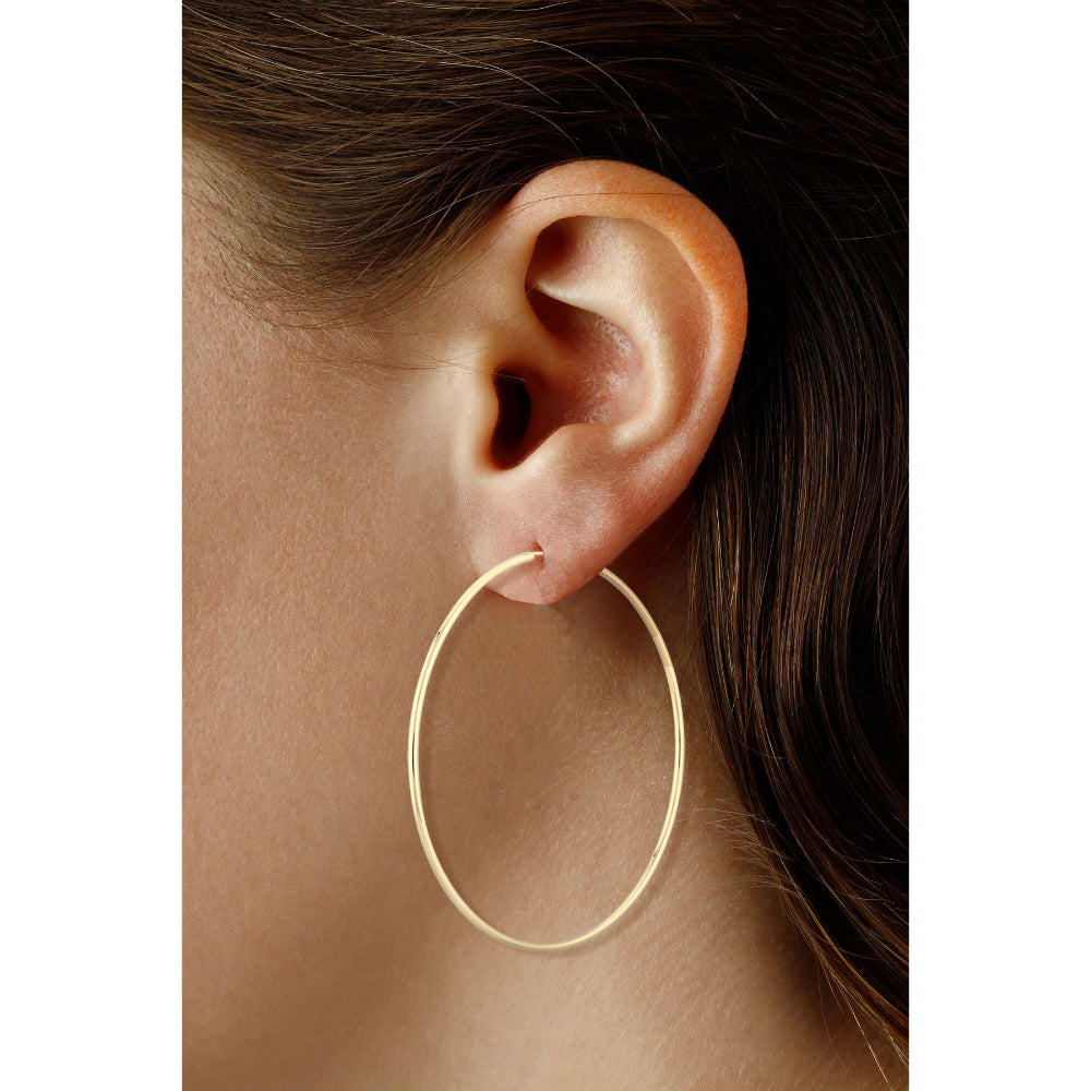 14K Gold Endless Hoop Earrings for Women - Classic Circle Huggie Earrings for Everyday Wear, Gift for Her | Perfect for Work, Date Night & Special Occasions