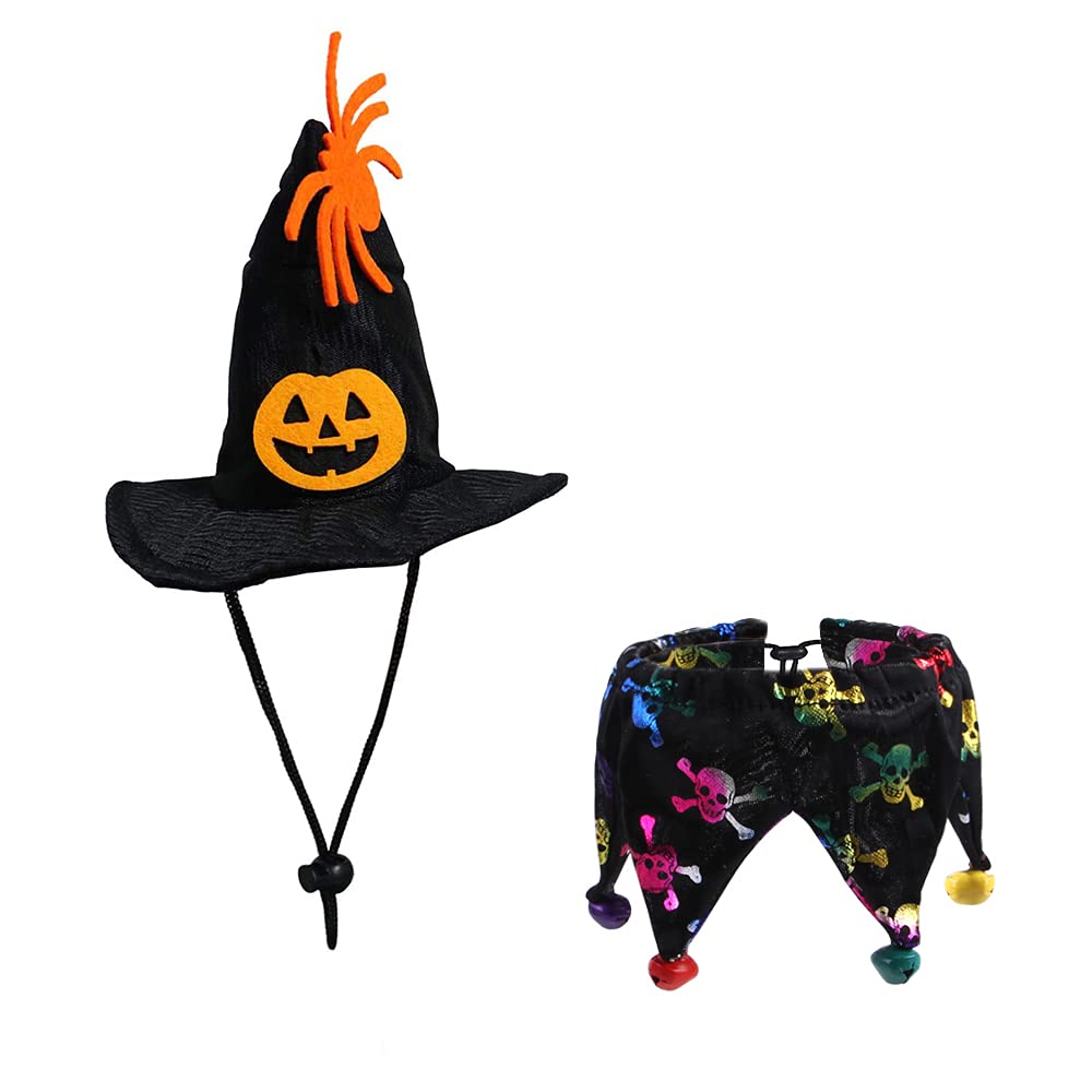Cat Christmas Costume & Halloween Party Outfit - Pet Cloak, Hat, Bib, Dog Collar & Dress Up Accessories for Cute Cats & Dogs | Perfect for Holiday Photos & Costume Parties