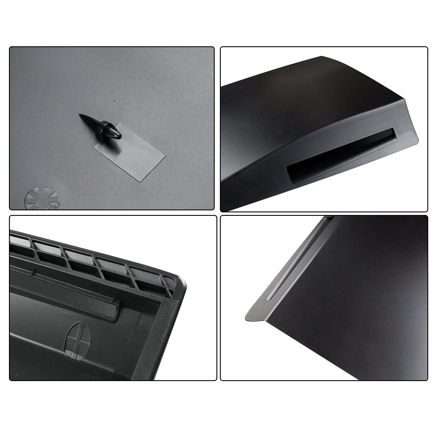 PS5 Disc Edition Face Plates - Durable Shock Resistant Replacement Shell Cover (Black) | Perfect for Gaming Setups & Custom Console Modifications