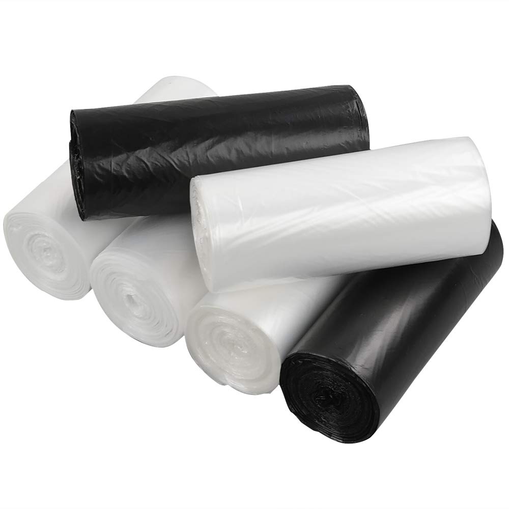 1.6 Gallon Trash Can Liners - 150 Count Heavy Duty Drawstring Garbage Bags for Small Wastebaskets & Office Bins | BCW Brand | Perfect for Bathroom, Bedroom, Kitchen & Desk Use