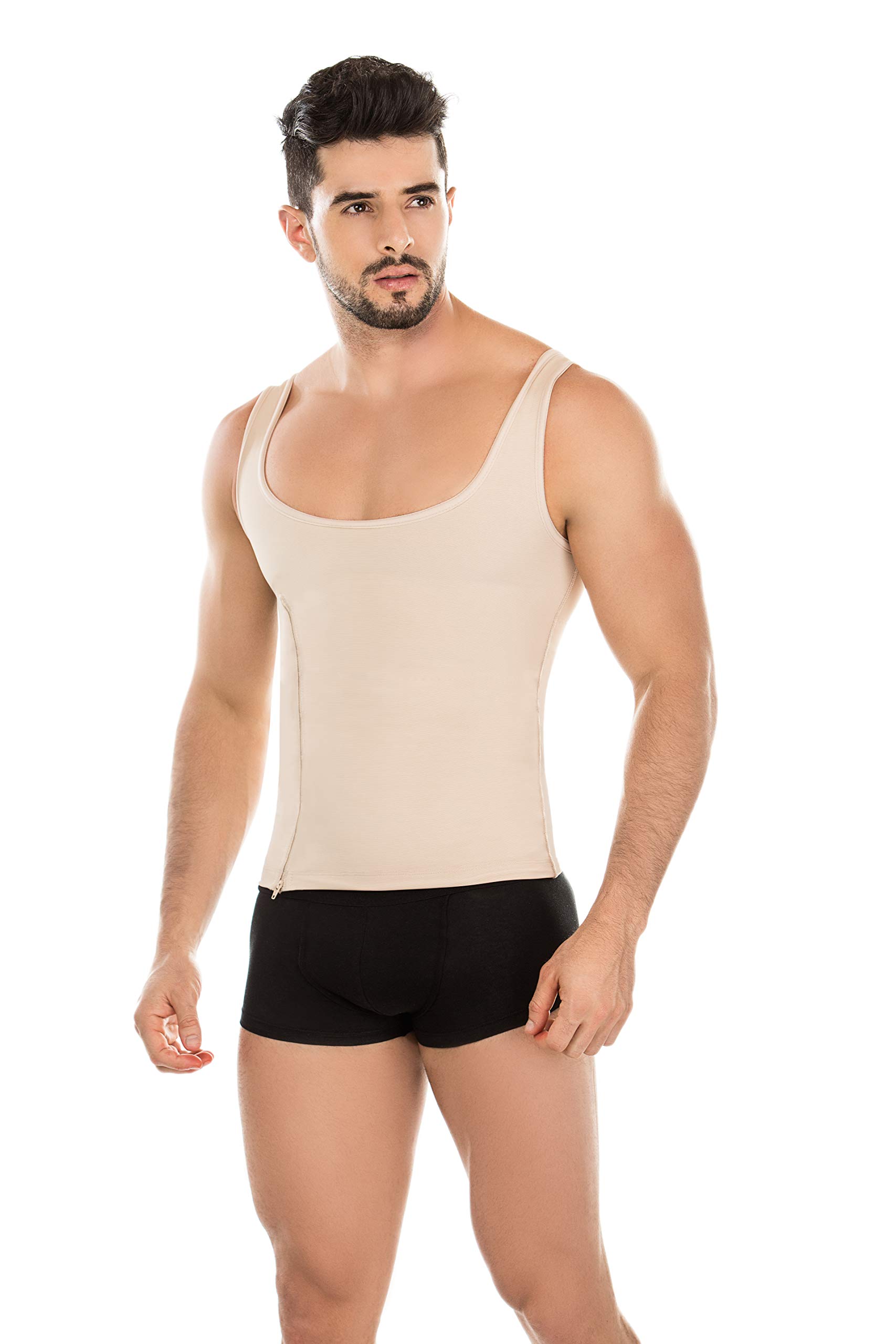 Men's Posture Corrector & Body Shaper Tank Top - Lightweight Slim Fit Zipper Back Support for Better Posture - Ideal for Workouts, Office & Daily Wear