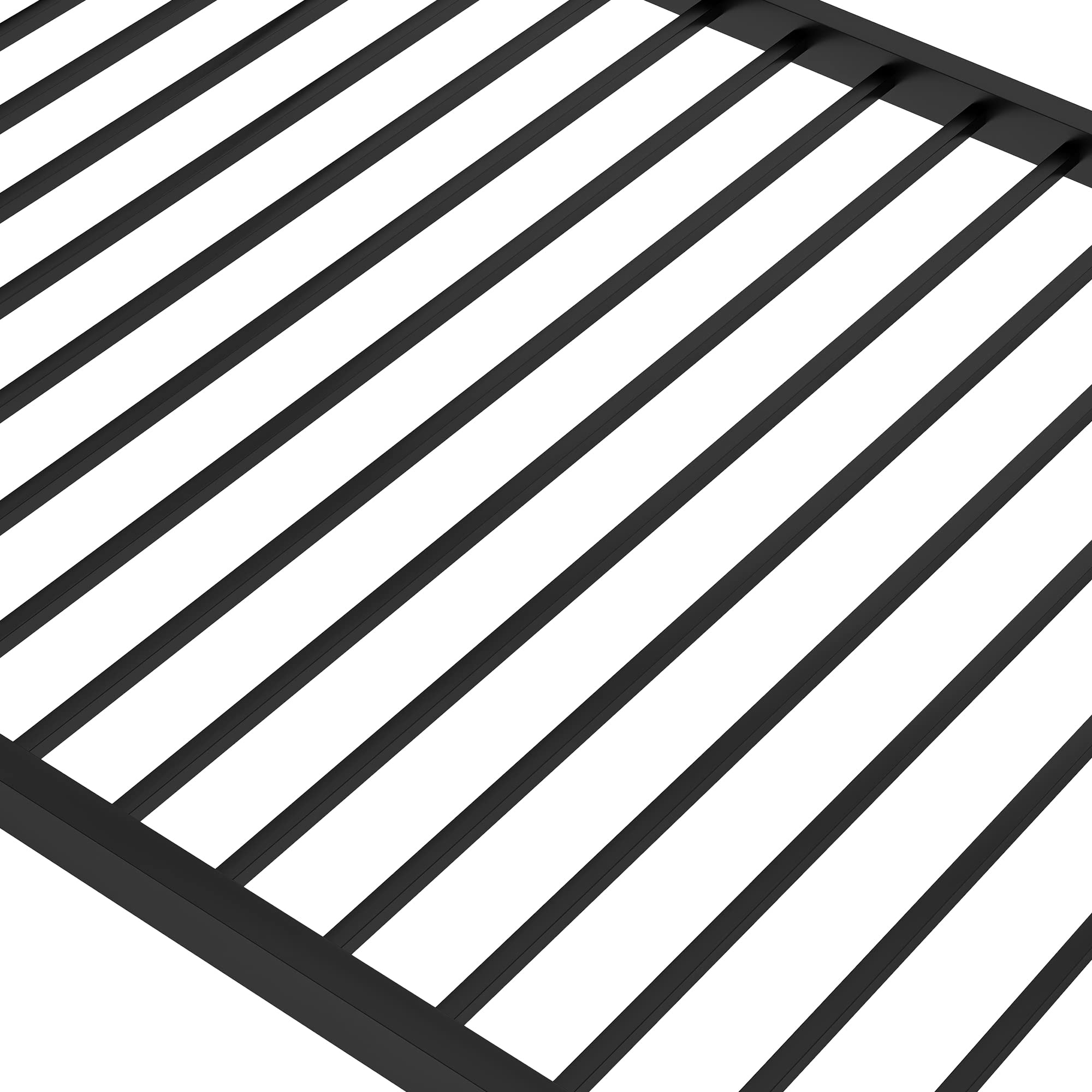Yoglad Twin Over Twin Metal Bunk Bed Frame with Ladder & Safety Rail - Sturdy Platform Bed for Kids, Teens & Guest Rooms - No Box Spring Needed (Black) - Perfect for Small Spaces, Dormitories & Sleepovers