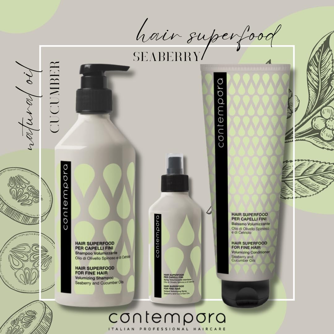 Contempora Hair Superfood Volumizing Conditioner - 1000ml for Thick, Full Hair | Natural Nourishment & Volume Boost | Perfect for Dry, Damaged Hair & Daily Hair Care