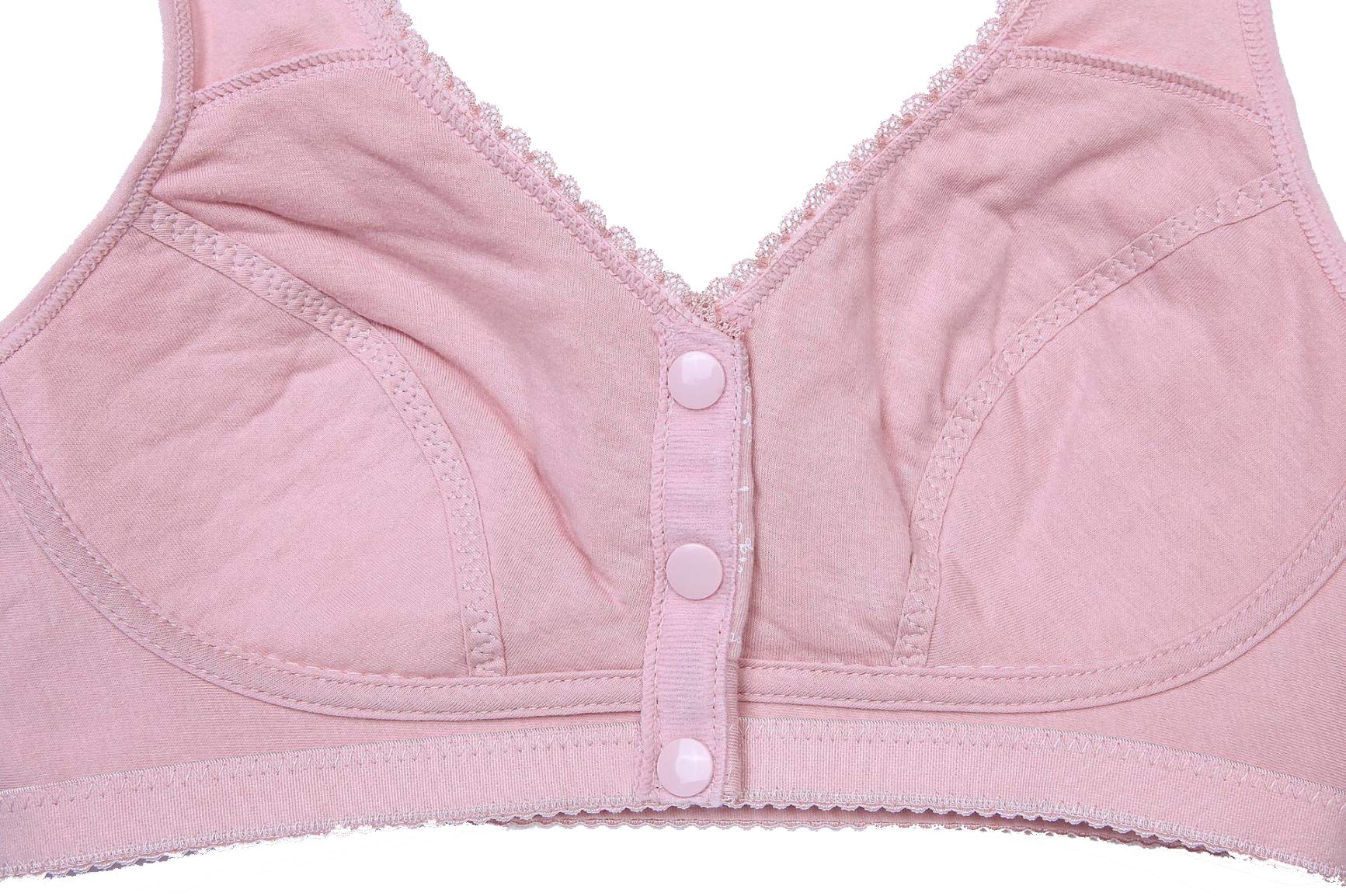 Front Hook Bras for Elderly Women - Seamless Cotton Ultra Soft Comfortable Wireless Underwear - Perfect for Daily Wear, Post-Surgery Recovery & Comfortable Sleep