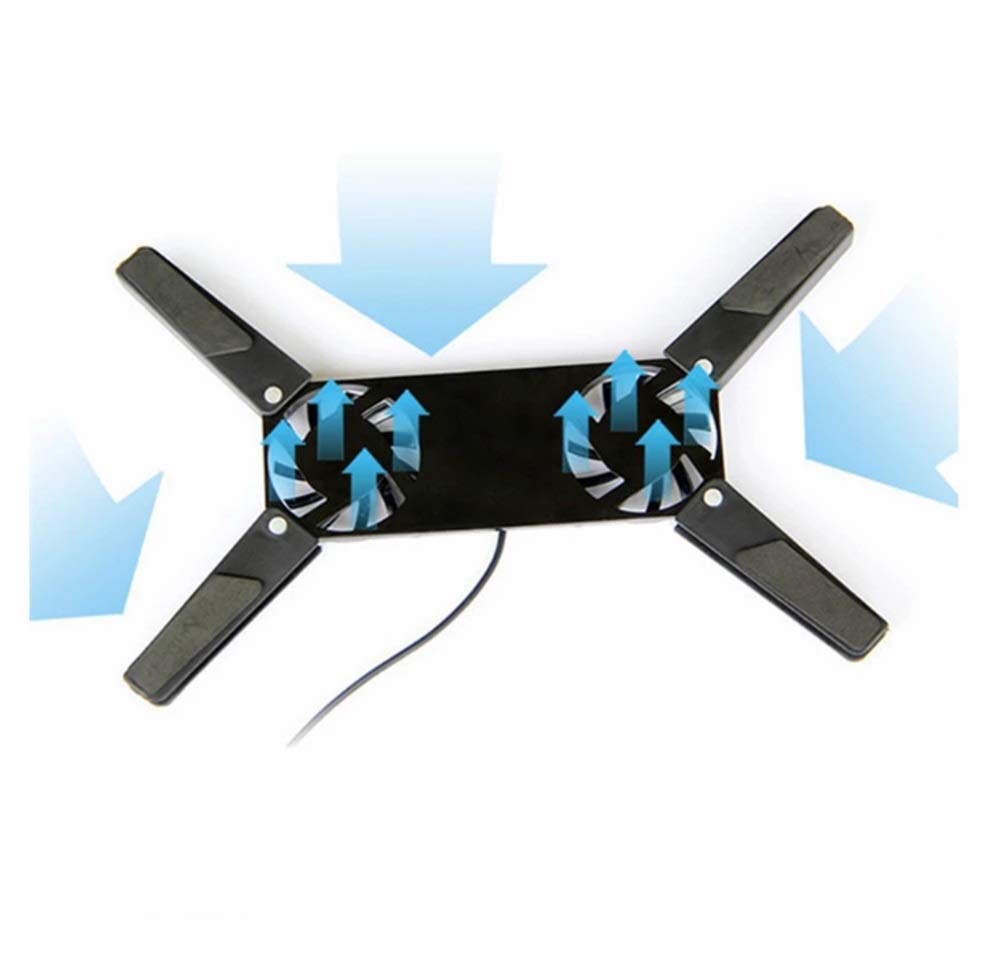 Rotatable USB Cooling Pad with Dual Fans - Portable Laptop Cooler Stand for 10-17 Inch Notebooks | Perfect for Office, Gaming & Home Use | Computer Accessories & Peripherals