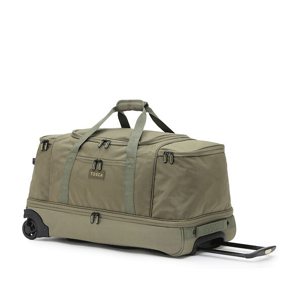 Tosca TCA798TWM B 70cm Wheeled Split Compartment Duffle Bag - Khaki/Sand | Travel Duffel for Gym, Sports, Weekend Getaways & Business Trips