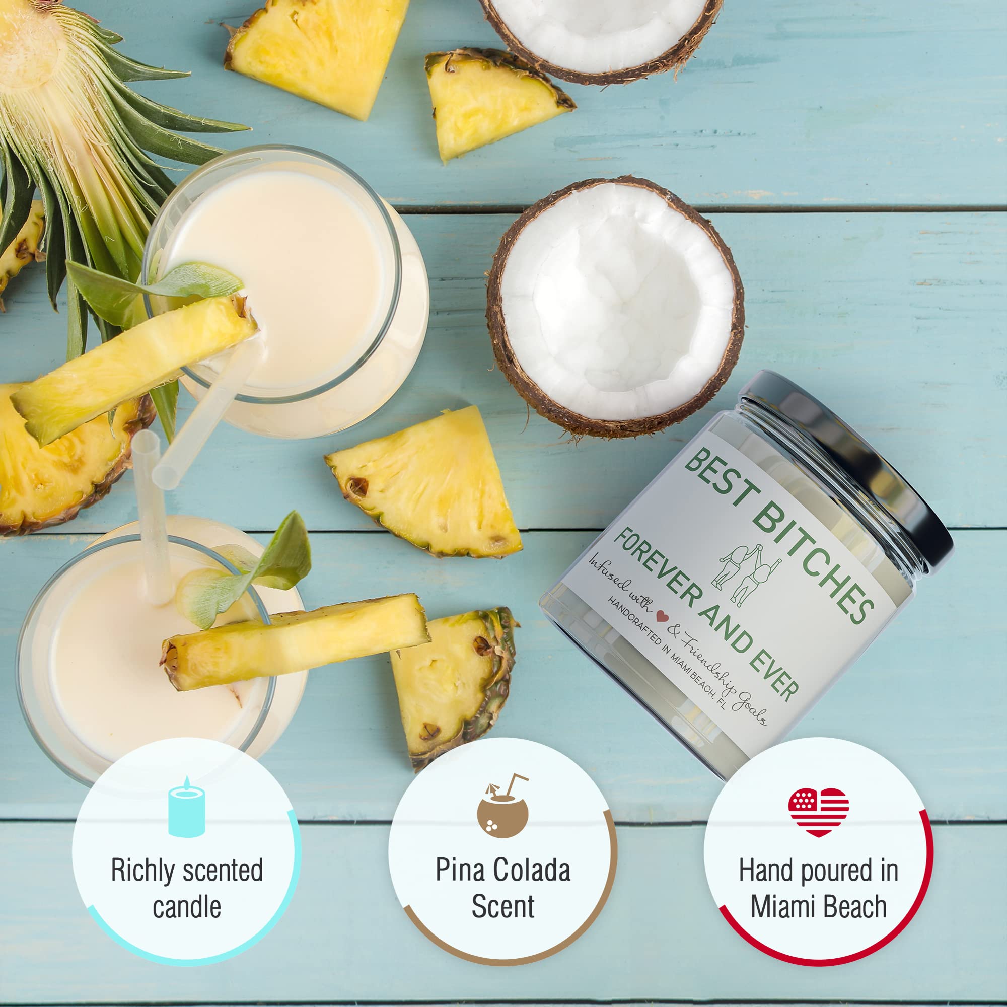 Bestie Gifts for Women - Funny Soy Wax Candle for Best Friends - Hand Poured in USA - 9oz Aromatherapy Candle by Mint Sugar Candle Company - Perfect for Birthday, Anniversary & Friendship Day Gifts