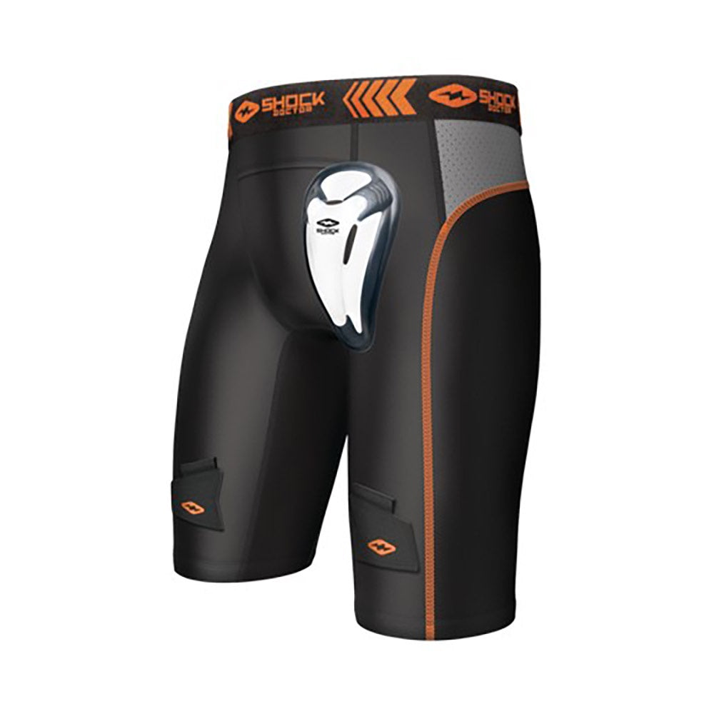 Shock Doctor Boys Compression Hockey Shorts with BioFlex Cup - Protective Hockey Underwear for Youth & Teens - Ideal for Ice Hockey, Field Hockey & Sports Training