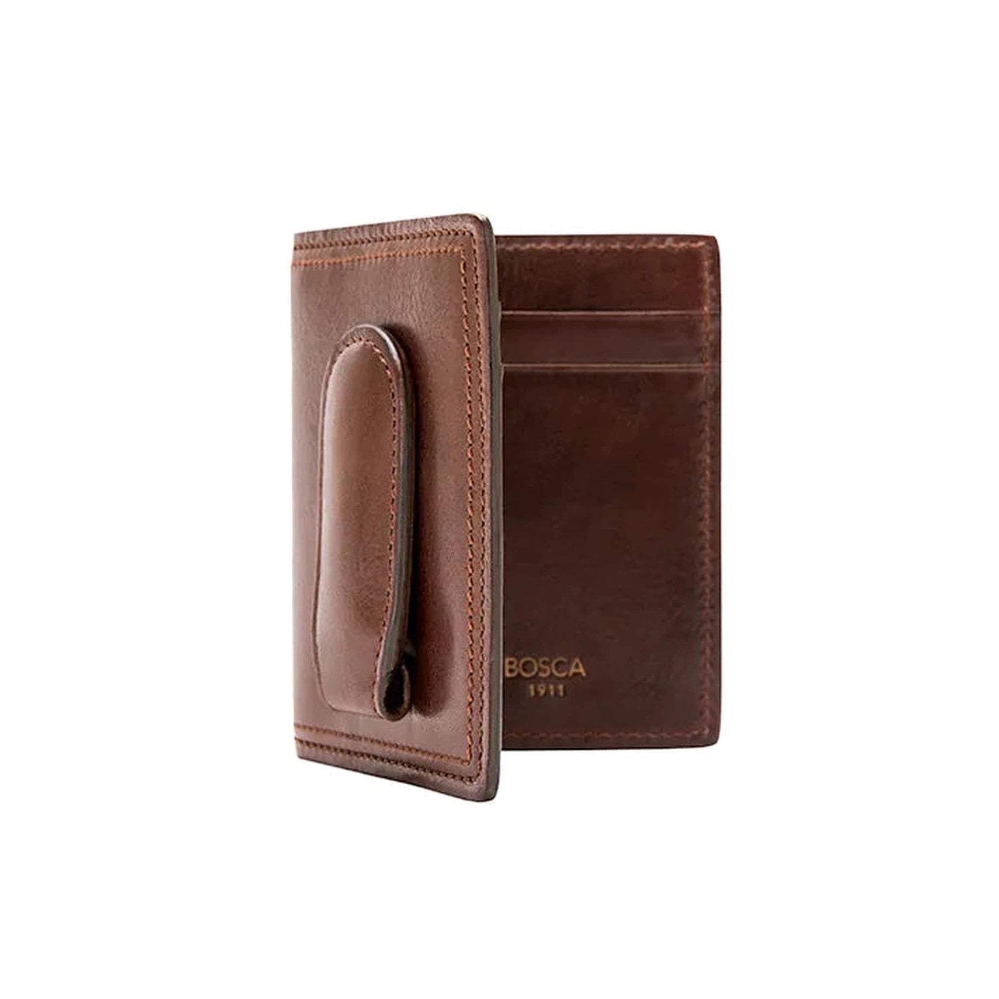 Bosca Dolce Leather Deluxe Front Pocket Wallet with Magnetic Clip - Slim RFID Blocking Bifold Wallet for Men - Perfect for Travel, Business & Everyday Carry