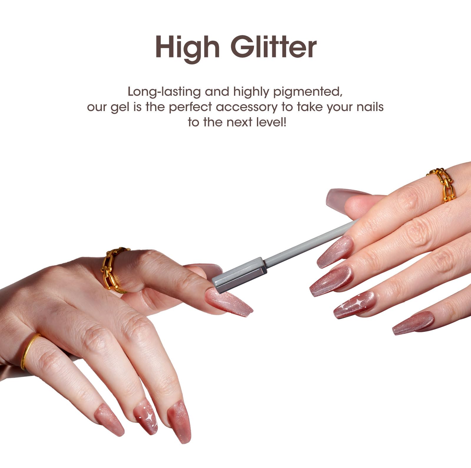 Gellen Glitter Cat Eye Gel Polish Set - 6 Colors for Home Salon & Gifts