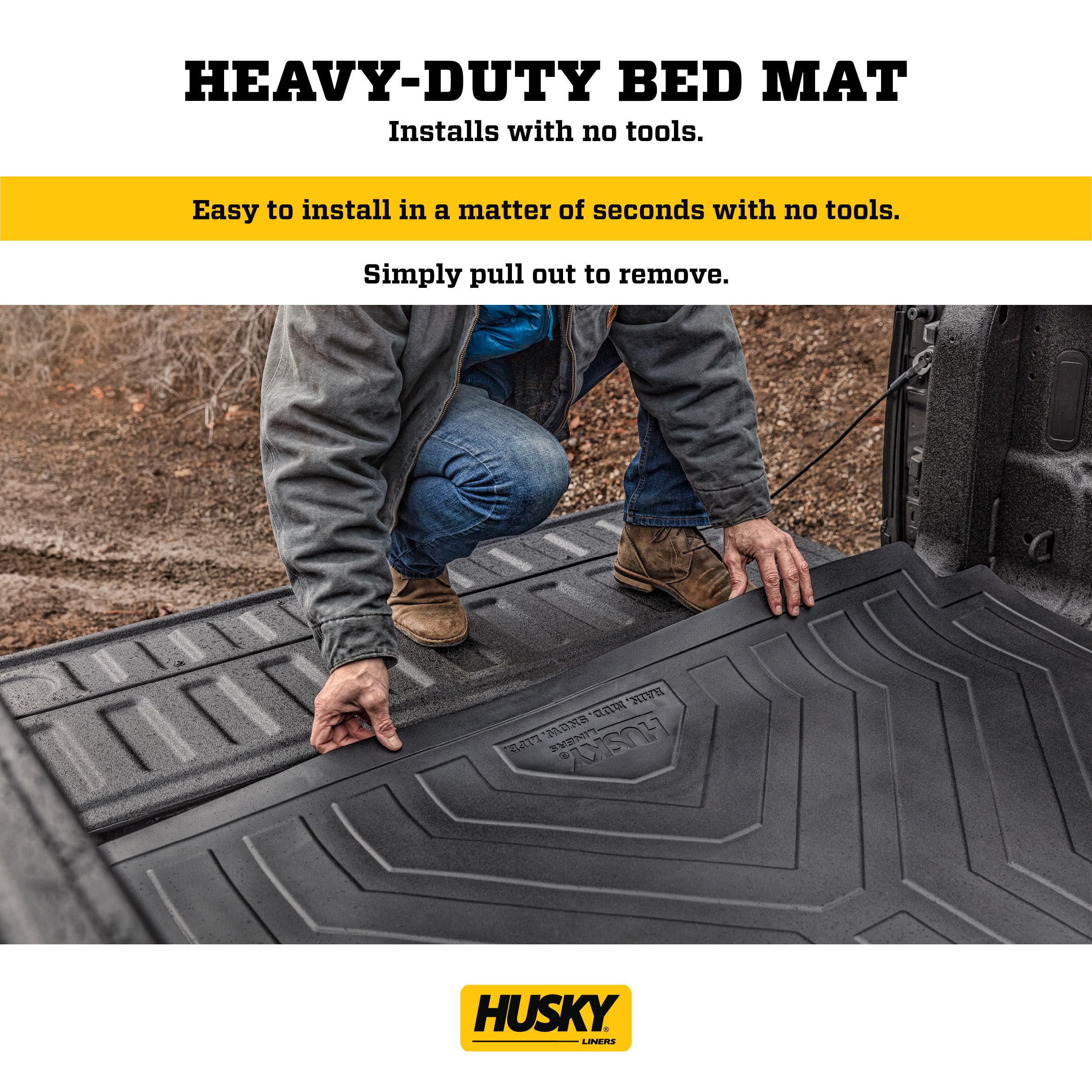 Husky Liners Custom Bed Liner for 2017-2024 Ford F-250 & F-350 (81.9 Bed) | 1-Piece Black Truck Bed Mat | Heavy-Duty Protection | Perfect for Hauling, Construction & Outdoor Adventures - Model 16010