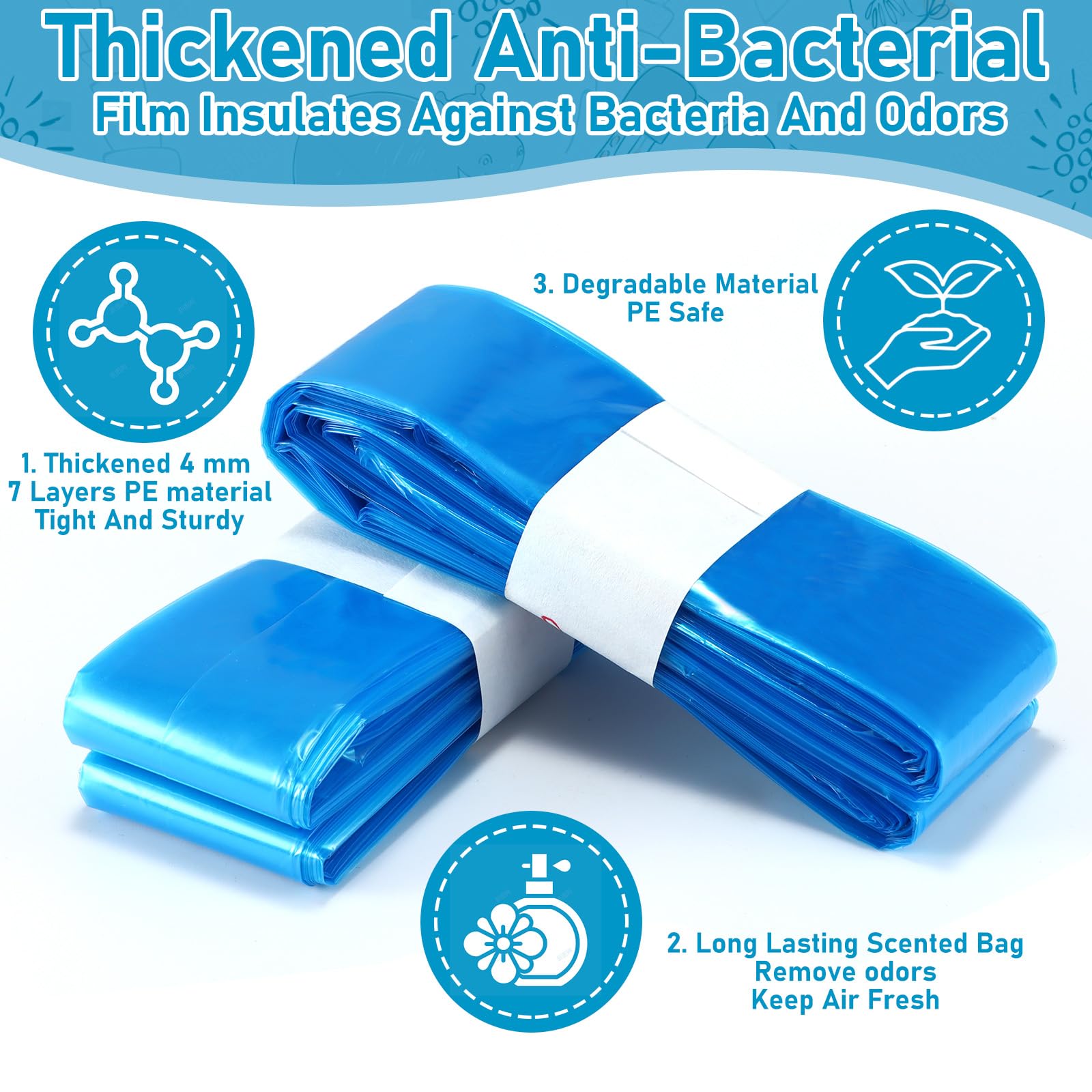 10 Pack Scented Cat Litter Refill Bags - Universal Fit for Standard & Plus Disposal Cartridges (Cartridge Not Included) | Odor Control Waste Solution for Litter Boxes & Pet Areas