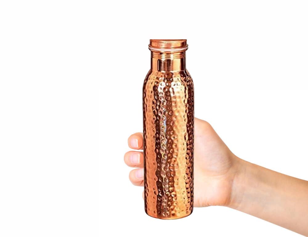 Pure Copper Water Bottle for Ayurvedic Health - Leak-Proof Design with Seal Cap, Seamless Joint-Free Construction | Perfect for Yoga, Meditation & Daily Hydration