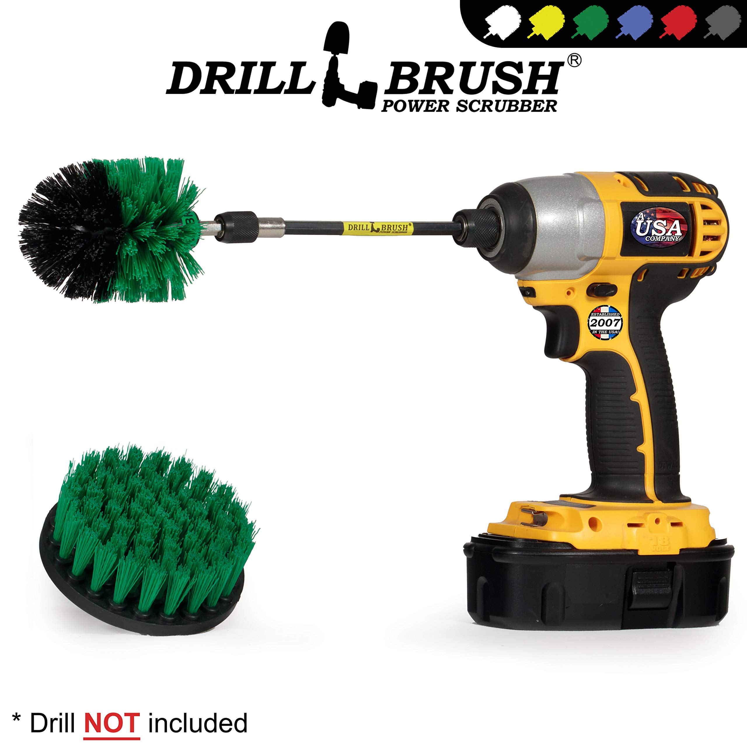 Drill Brush Kitchen Cleaning Kit - Hard Water Stain Remover for Sink, Oven & Countertops - Power Scrubber Brush Set for Deep Cleaning - Essential Household Cleaning Supplies - Perfect for Kitchen, Bathroom & Outdoor Use