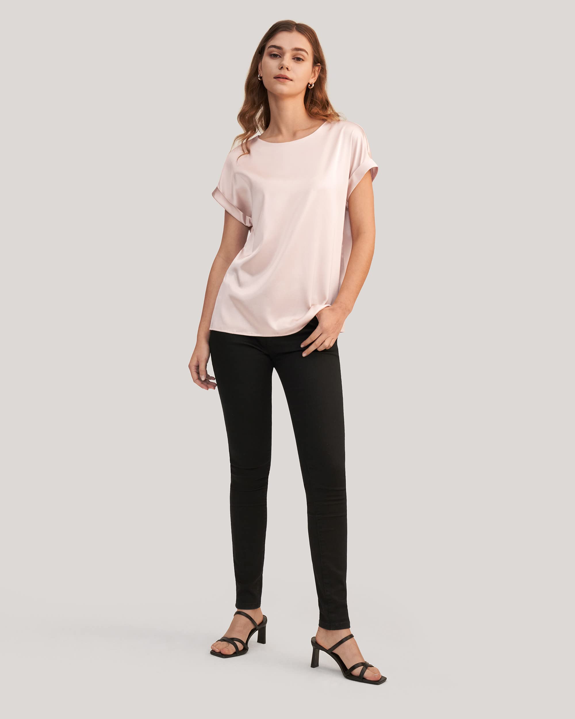 Luxury LilySilk Women's Short Sleeve Silk Blouse - 100% Pure Mulberry Silk Top for Spring & Summer | Office Wear, Business Casual & Everyday Elegance