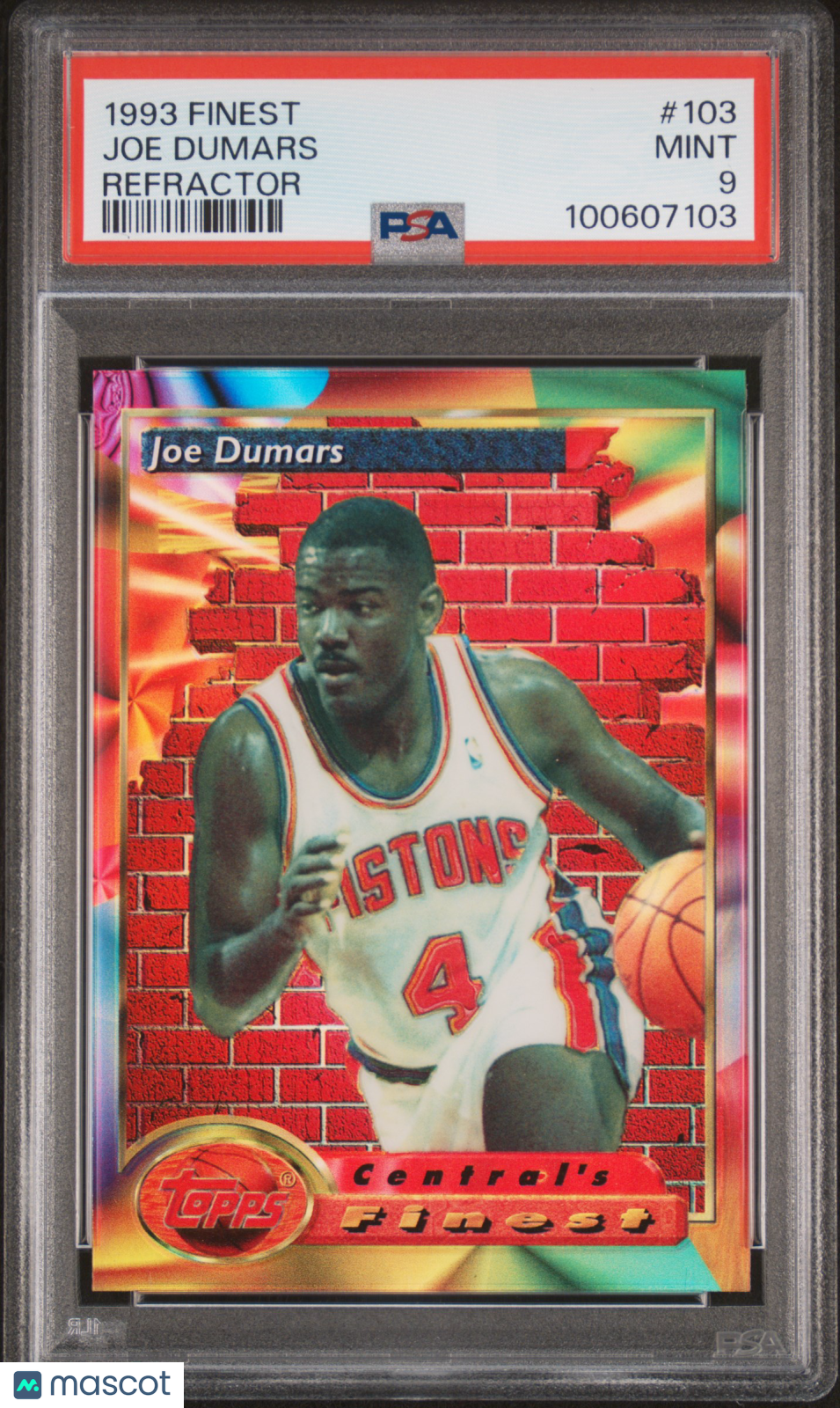 1993 Finest Joe Dumars Refractor #103 PSA 9 Mint Basketball Card - Rare Collectible for NBA Memorabilia Fans & Sports Card Investors - Perfect for Display, Trading, and Investment Portfolios