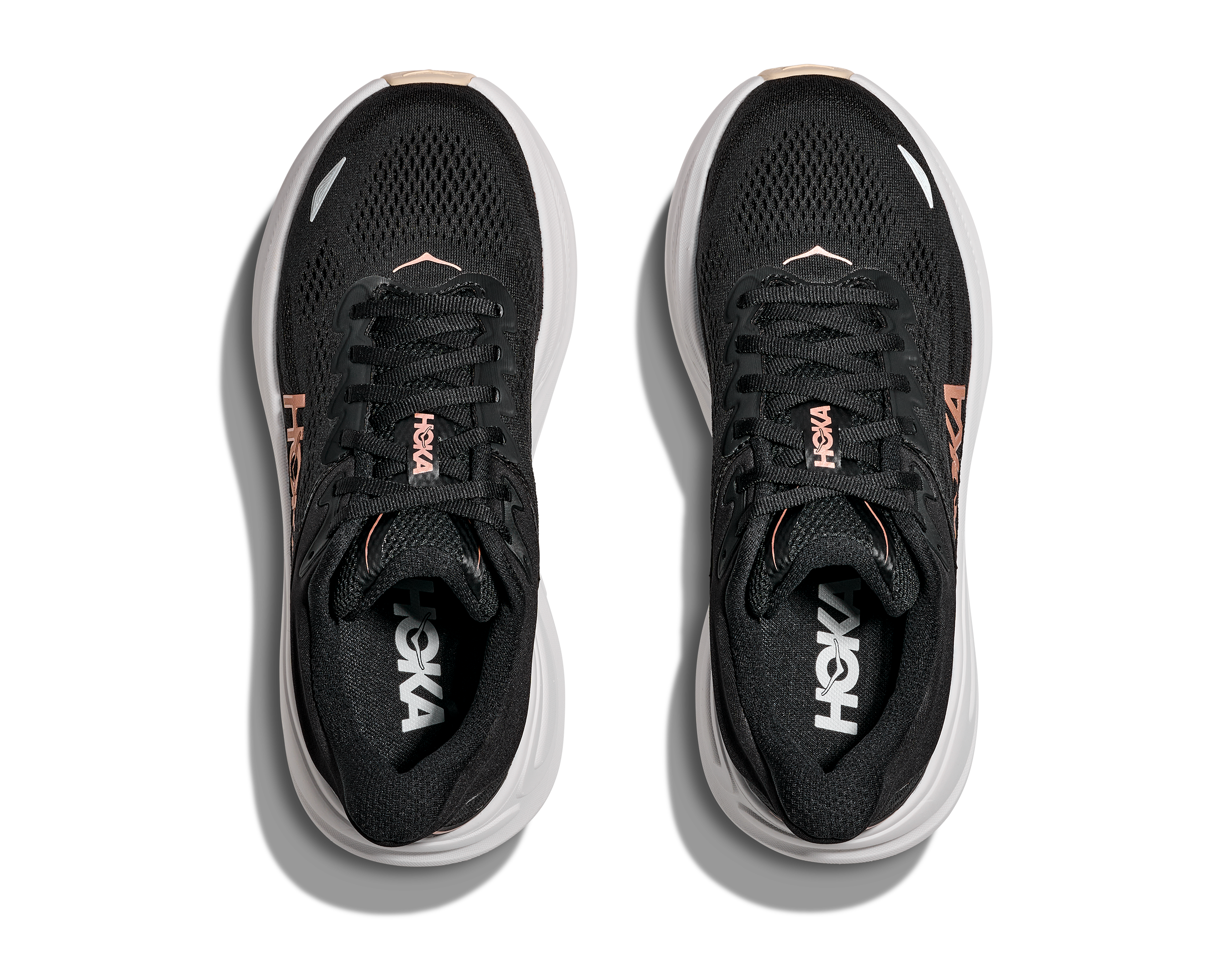 Hoka Women's Bondi 9 Running Shoes - Breathable BRGL Black/Rose Gold for Road Running, Walking & Comfortable All-Day Wear