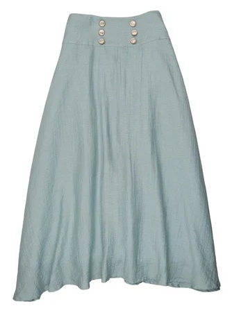 COCO BLANC High Waisted Skirt for Women - Stretchy A-Line Midi Skirt with Pockets (Size 12-20Y) | Perfect for Office, Date Night & Casual Outfits