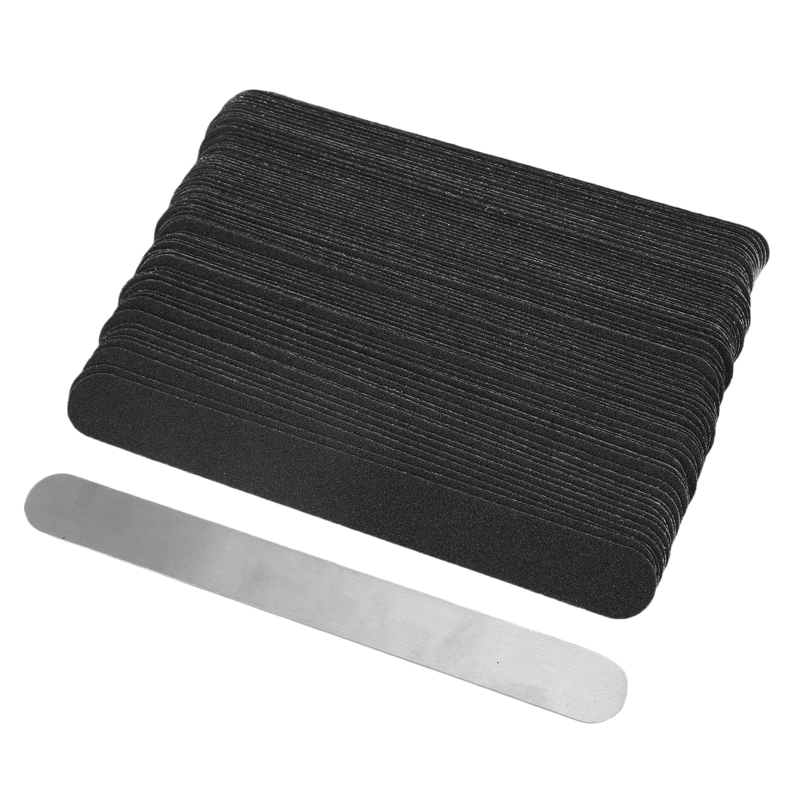 100 Pcs Nail File Strips with Steel Base for Acrylic Nails - Salon & Home Use