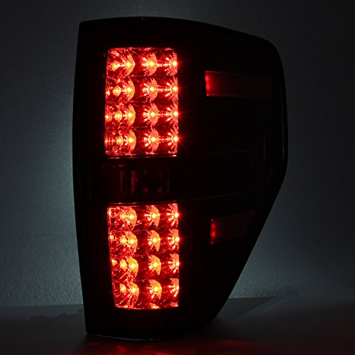 AKKON LED Tail Lights for Ford F-150 Pickup Truck - Black Bezel Brake Lamps (Driver & Passenger Side) | Durable & Stylish Upgrade for Enhanced Visibility & Safety at Night