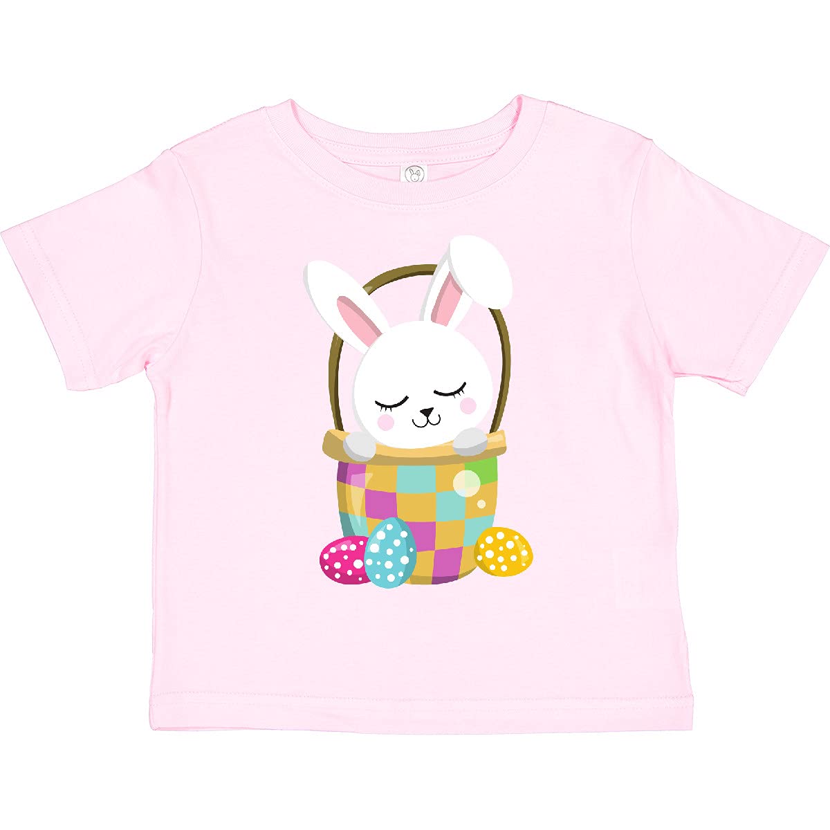 Inktastic Easter Bunny Toddler T-Shirt - Cute White Bunny with Easter Eggs Design - Perfect for Easter Celebrations, Spring Festivals & Family Photos