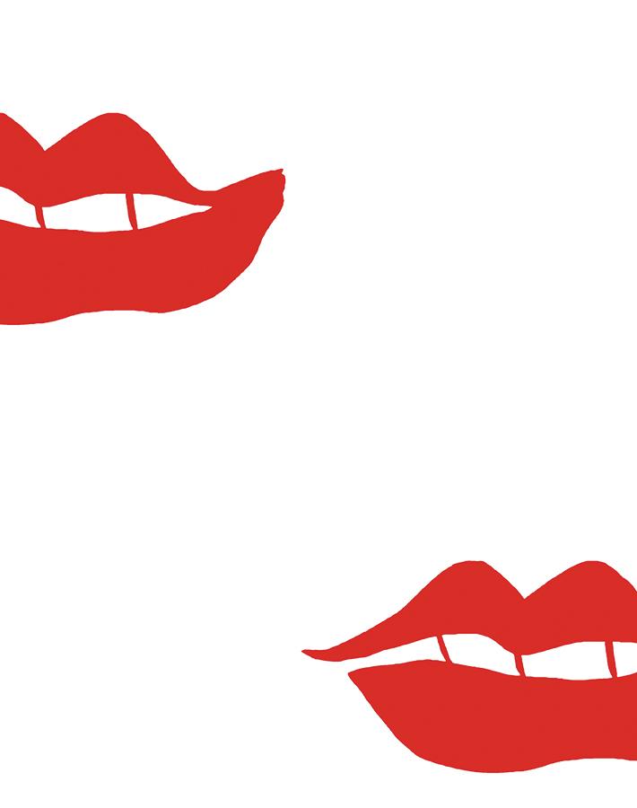 Clare V. Red Lips Wallpaper - Peel & Stick Removable Wallpaper for Bedroom, Living Room, and Home Decor