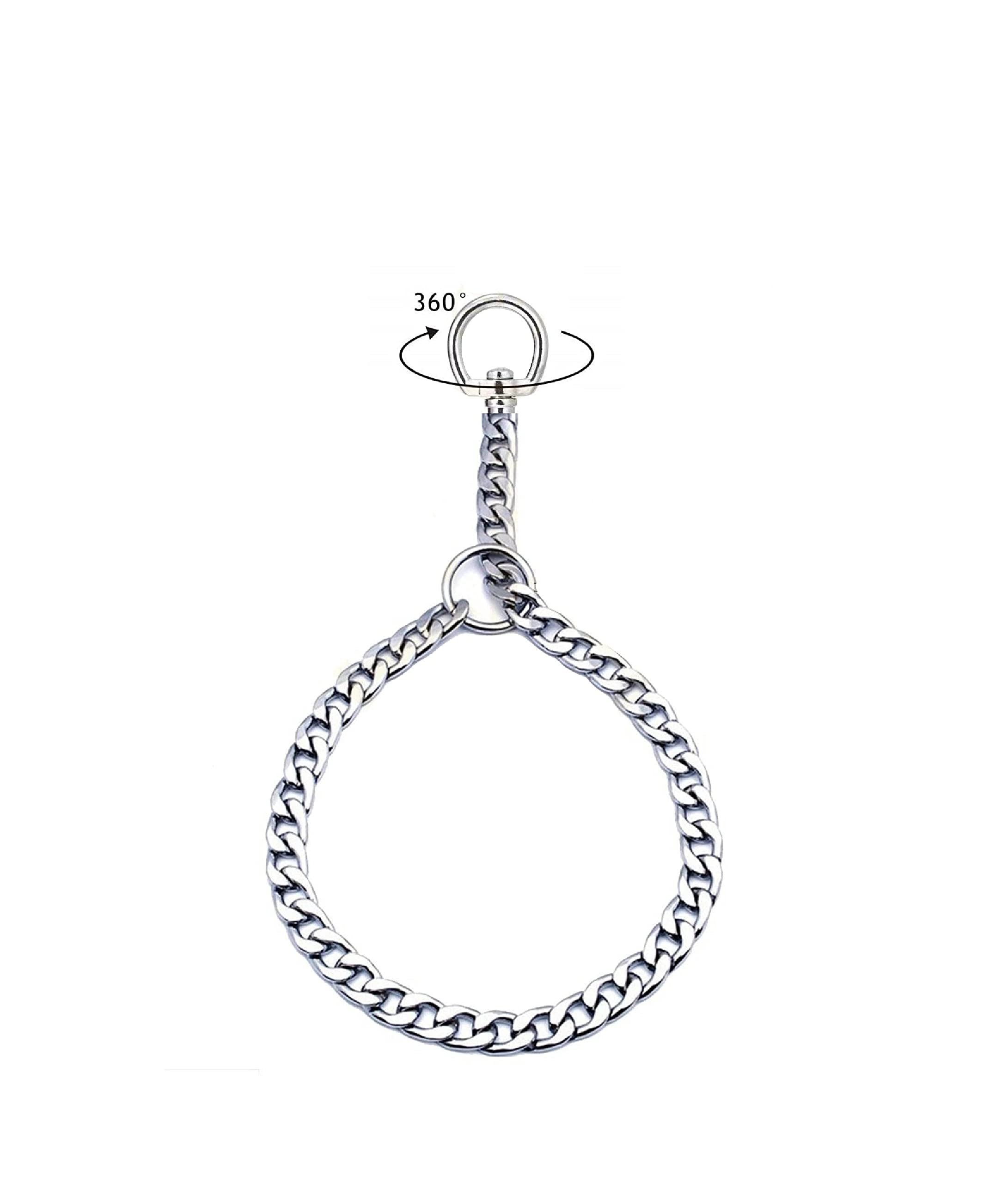 Premium Chrome Plated Diamond Training Choke Collar for Large Dogs - 26 Inch Heavy Duty Dog Choke Chain with Metal Rings - Perfect for Obedience Training & Behavior Correction