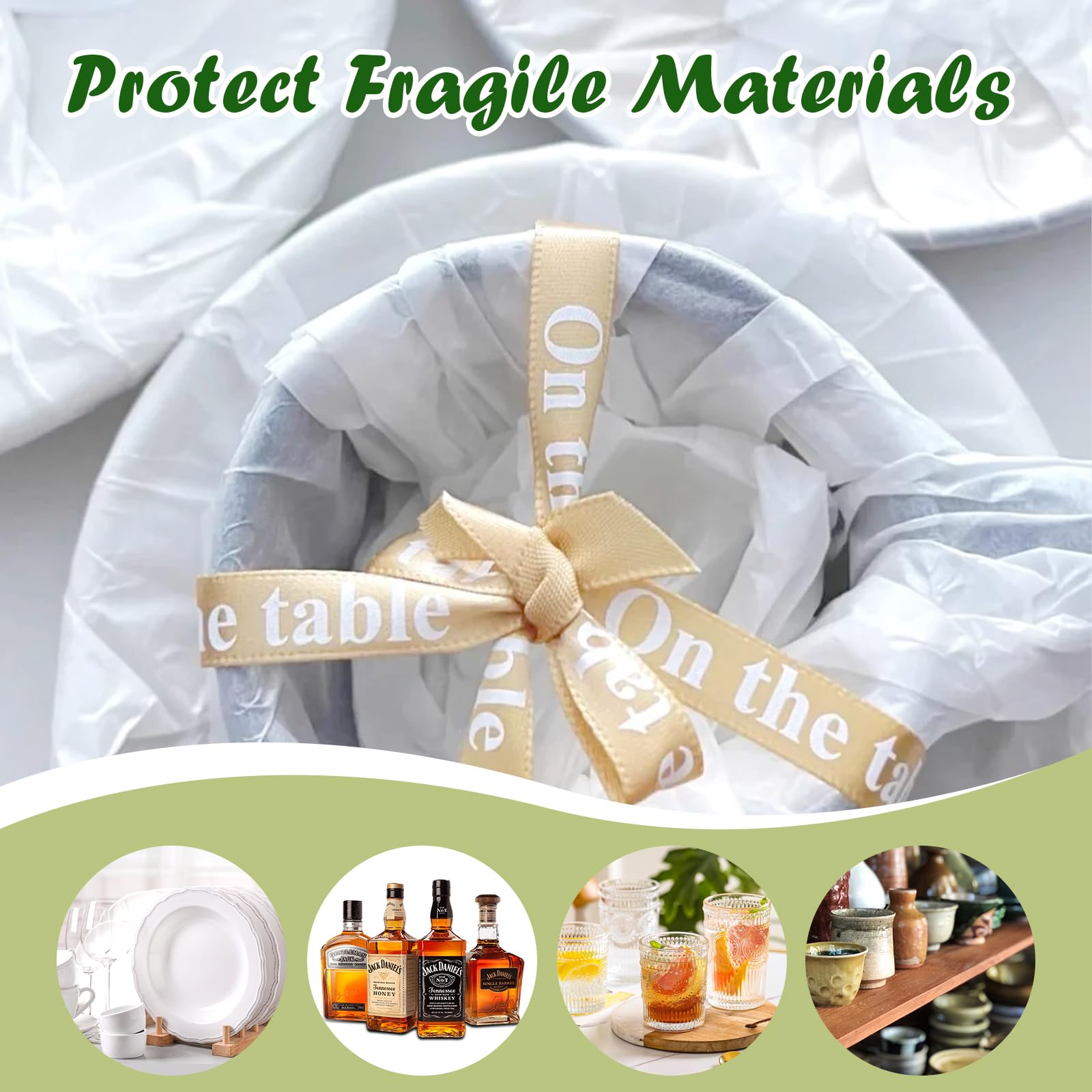 200 Sheets White Tissue Paper Bulk, 14