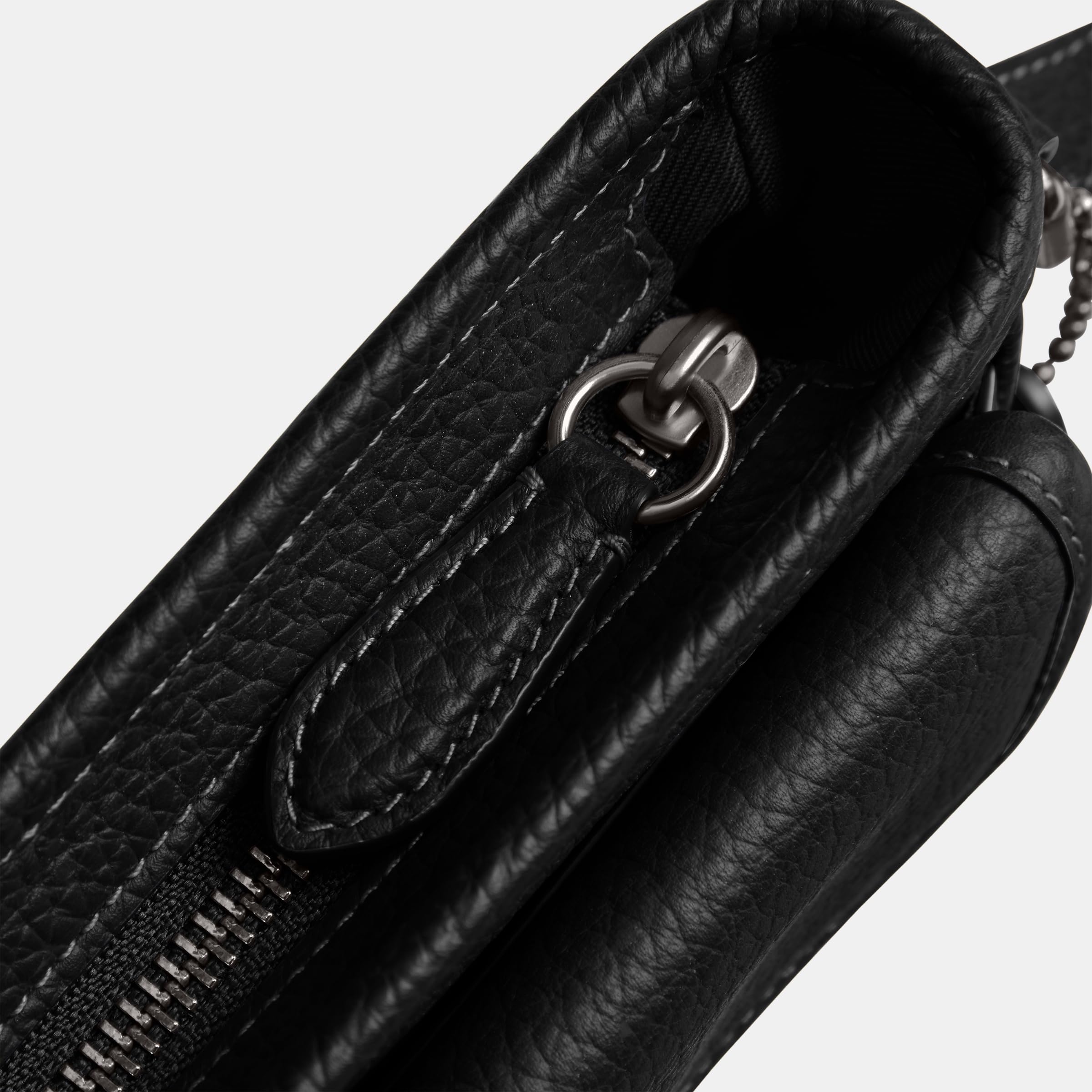 COACH Beck Slim File Bag Crossbody in Pebble Leather - Black Leather Crossbody Bag for Women, Perfect for Work, Travel & Everyday Use