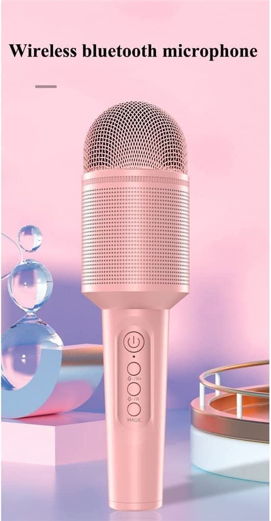 ZWYUAN Wireless Bluetooth Karaoke Microphone for Kids & Adults - Portable Handheld Singing Mic with Built-in Speaker, Recording, and Music Player - Perfect for Home KTV, Parties, and Travel (Pink)