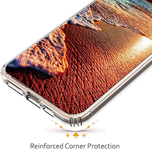 iPhone 12/12 Pro Case - Clear Shockproof Slim TPU Protective Cover with Sunset Beach Design | Durable Soft Case for Everyday Use, Travel & Outdoor Activities