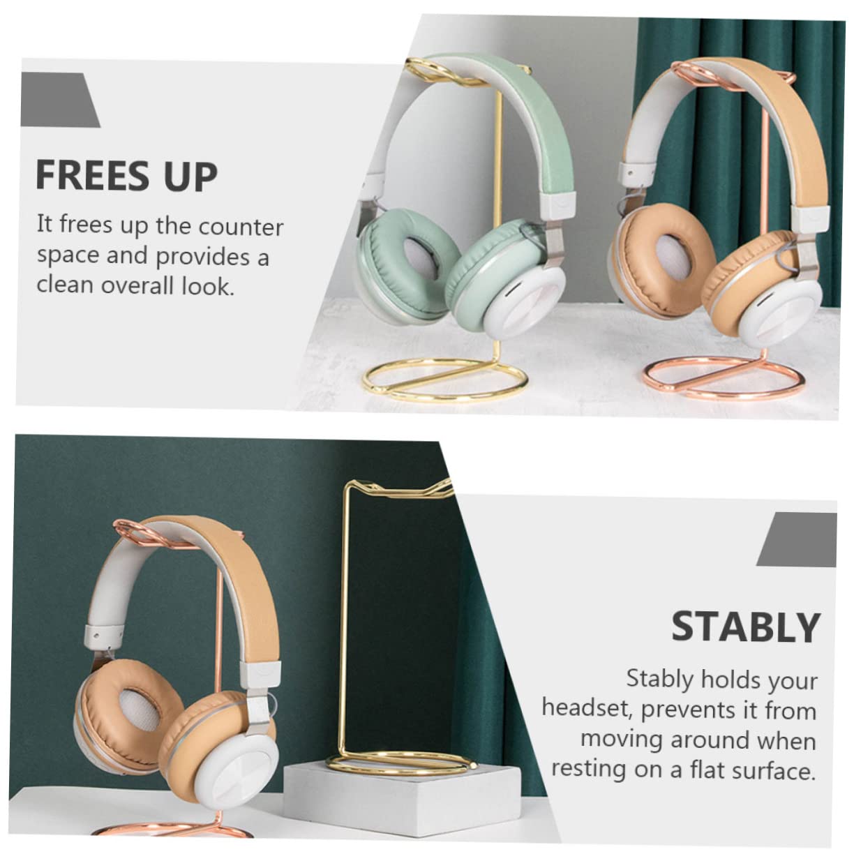 ORFOFE Stylish Alloy Headphone Hook - Universal Headset Holder Stand for Computer Desk, Gaming Setup & Office Organization - Perfect for Headphone Storage & Cable Management