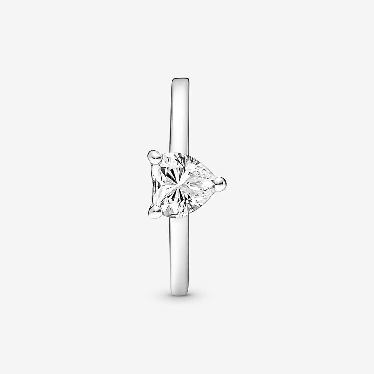 PANDORA Sparkling Heart Solitaire Ring for Women - Sterling Silver & Cubic Zirconia Promise Ring - Elegant Layering Stackable Ring - Perfect Gift for Anniversary, Valentine's Day or Birthday - Comes with Gift Box - Ideal for Romantic Occasions, Date Nights and Special Celebrations