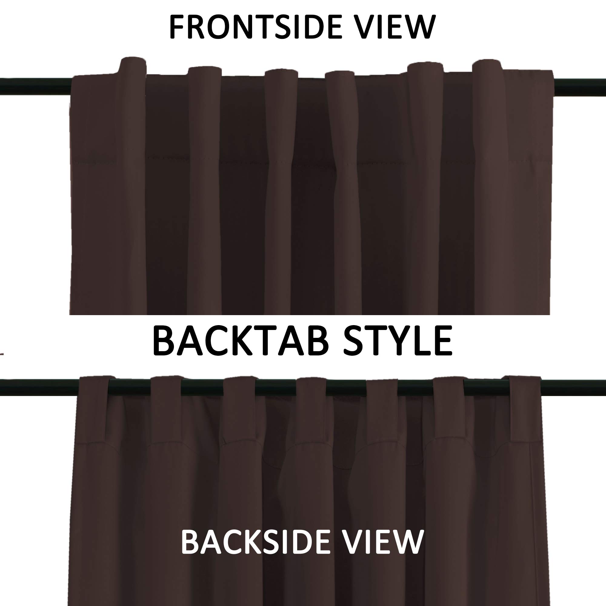 **Blackout Curtains 52x63 Inches - 2 Panels, Brown, Thermal Insulated & Room Darkening Window Treatments for Bedroom, Living Room, Small Windows - Rod Pocket & Back Tab Design for Easy Hanging & Light Blocking**