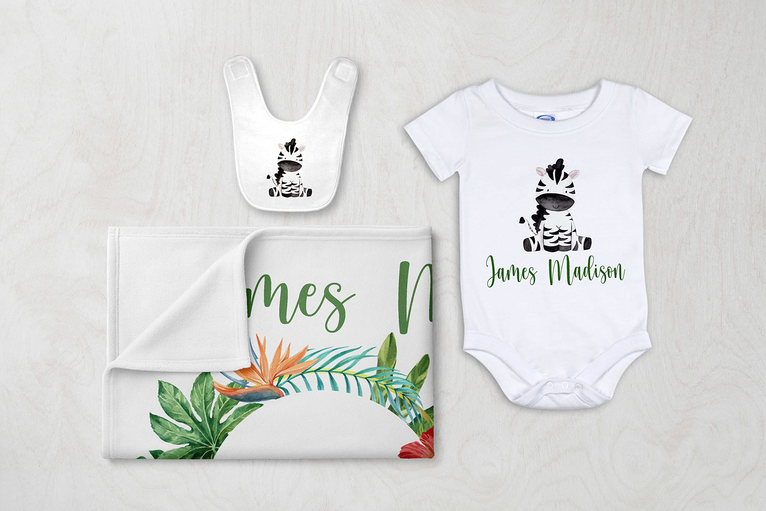Personalized Baby Milestone Blanket for Boys & Girls - Custom Safari Jungle Animals Monthly Blanket with Name - Perfect Newborn Gift for Baby Showers, Birthdays & 1st Year Photo Props