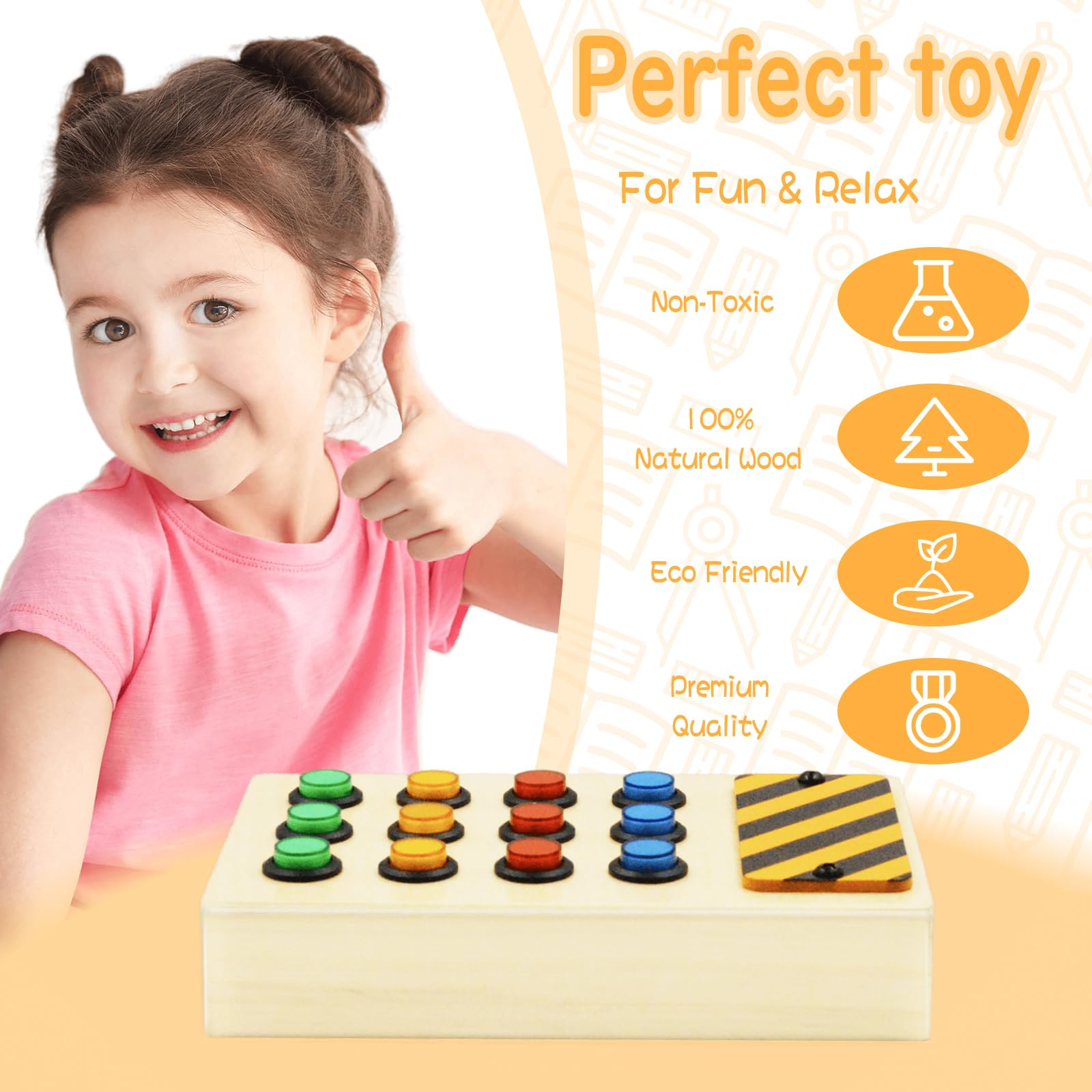 Wooden Montessori Busy Board for Toddlers - Sensory Travel Toy for 1-3 Year Old Boys & Girls | Preschool Learning Activity Board with Switches | Perfect Gift for Autistic Kids | Great for Airplane, Car Rides & Home Play
