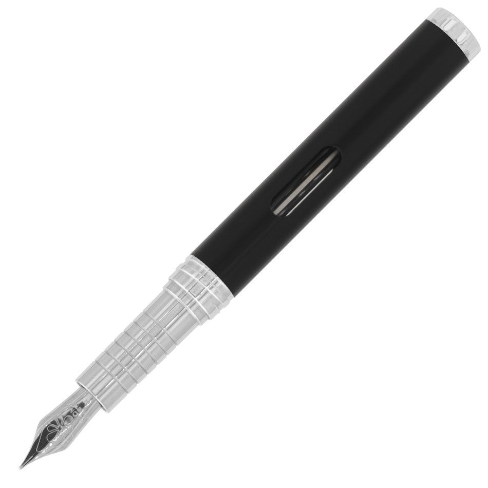 Diplomat Nexus Fountain Pen - Premium Black with Chrome Trim - Luxury Writing Instrument for Professionals & Gift Giving