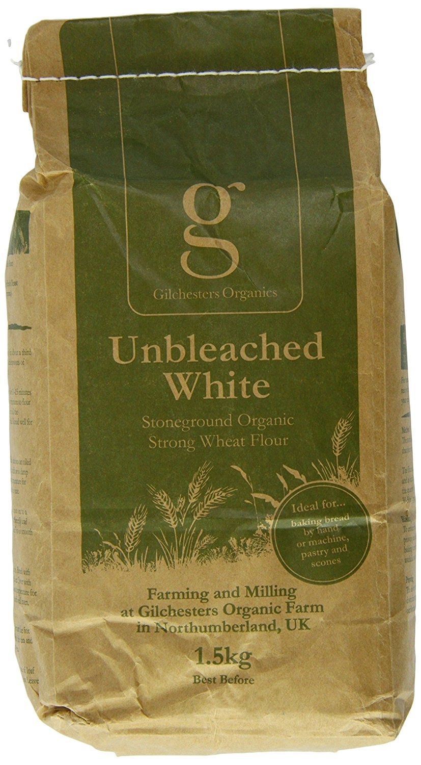 Gilchesters Organics Organic Strong White Wheat Flour 1.5kg (Pack of 6) - Premium Baking Flour for Bread, Pizza & Pastry - Perfect for Home Bakers & Artisan Bread Making