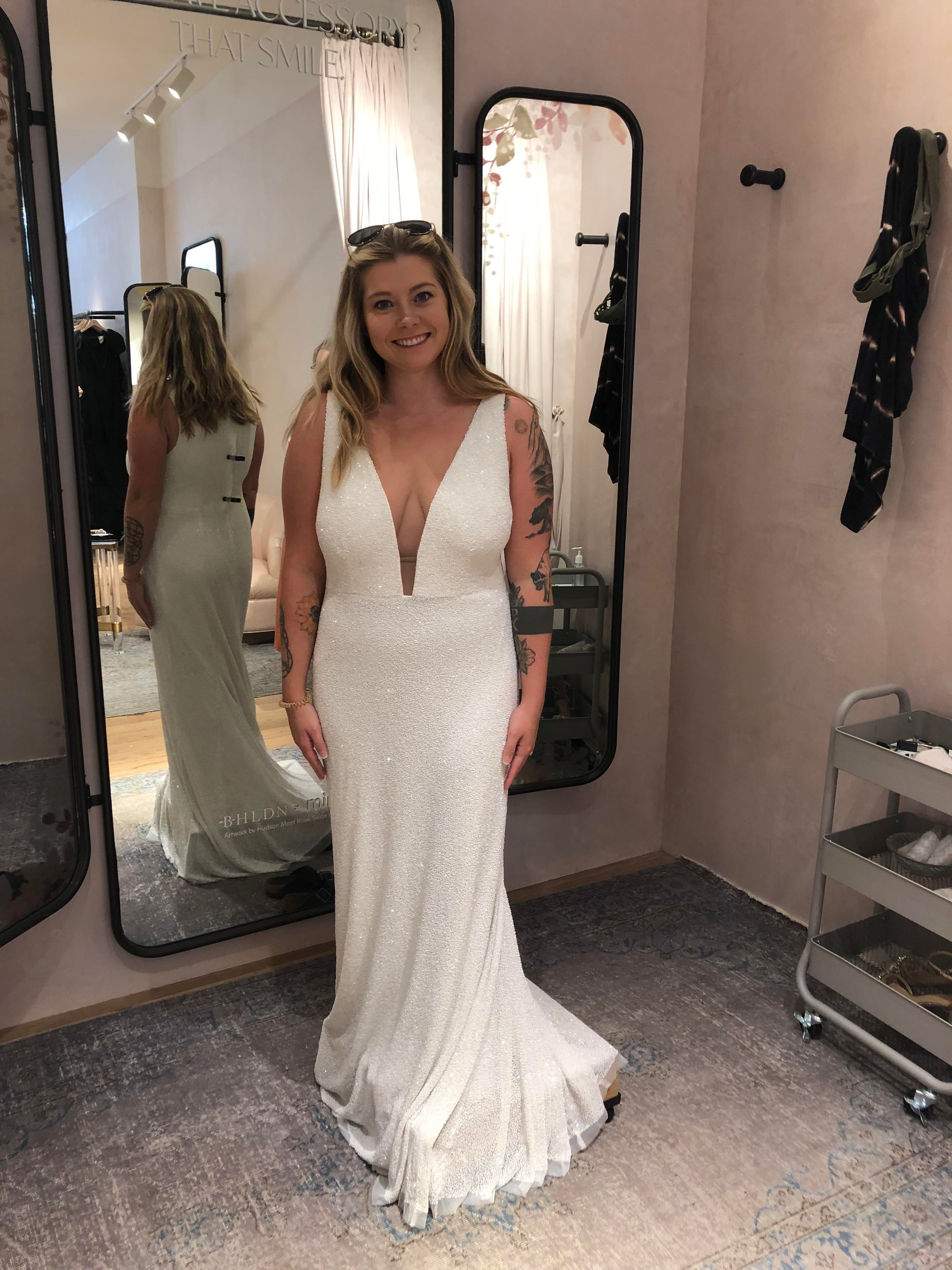 BHLDN Everest Wedding Gown - Elegant A-Line Bridal Dress with Lace Details | Perfect for Beach, Church & Formal Weddings