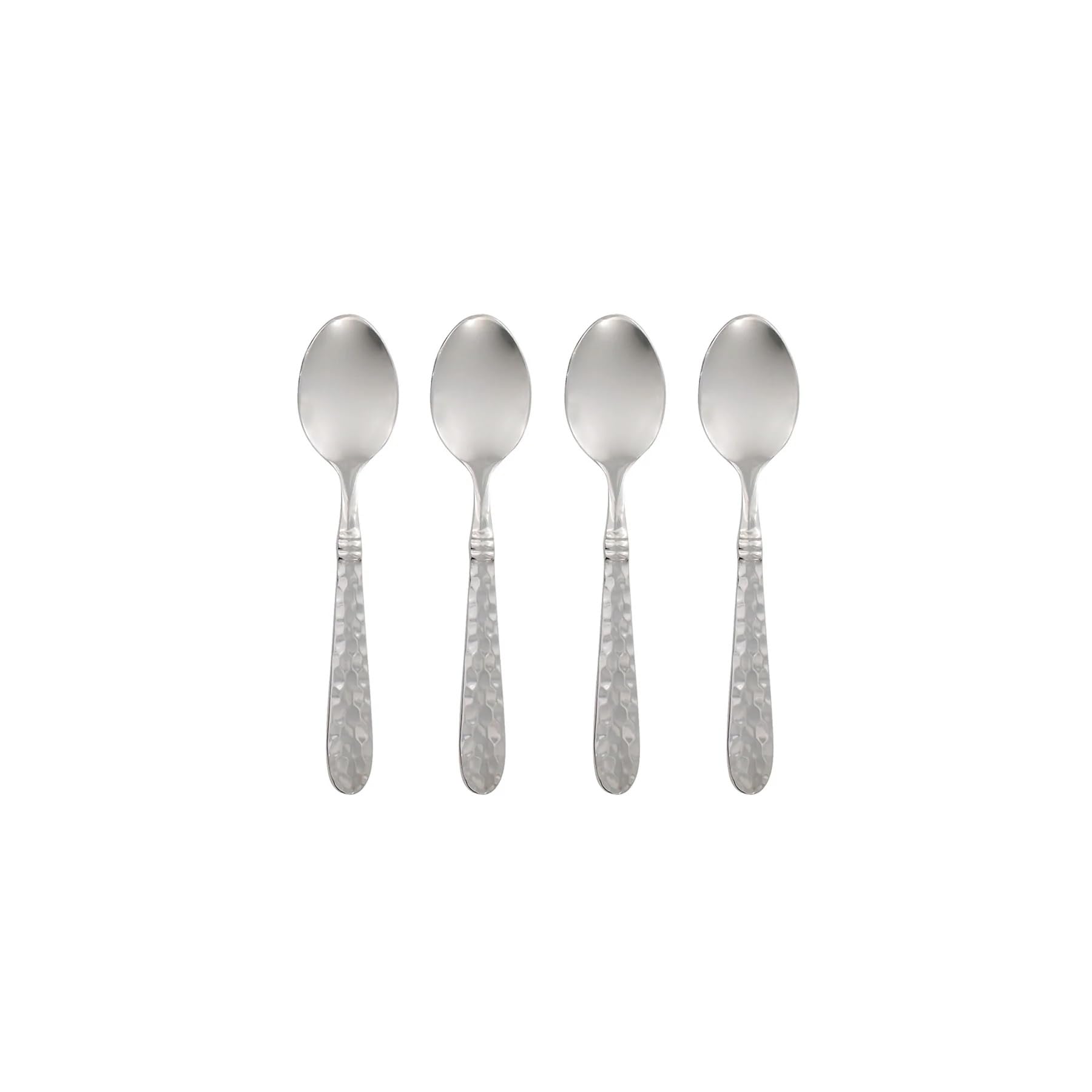 Vietri Martellato Demitasse Spoons - Elegant 18/10 Stainless Steel Espresso & Coffee Spoon Set (5 Inch, Silver) - Perfect for Afternoon Tea, Coffee Tasting & Dessert Serving