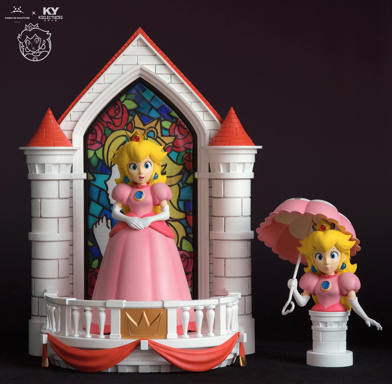 Panda Studio x KY Kollectibles Princess Peach Figure - Super Mario Bros Collectible Doll for Fans & Gamers | Perfect for Display, Gift Giving & Anime Collections