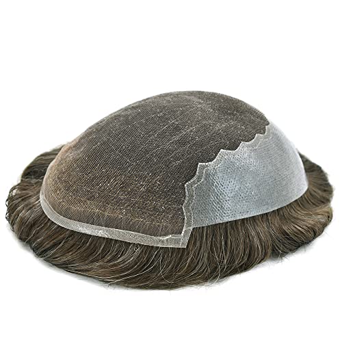 #420 4# MEDIUM BROWN WITH 20% SYNTHETIC GREY-100% light to medium density